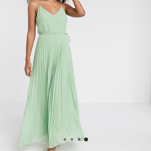 ASOS Design Pleated Cami Maxi Dress. NWT Size US 10 - Picture 2 of 9